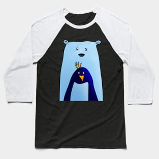 Penguin and Polar Bear Baseball T-Shirt